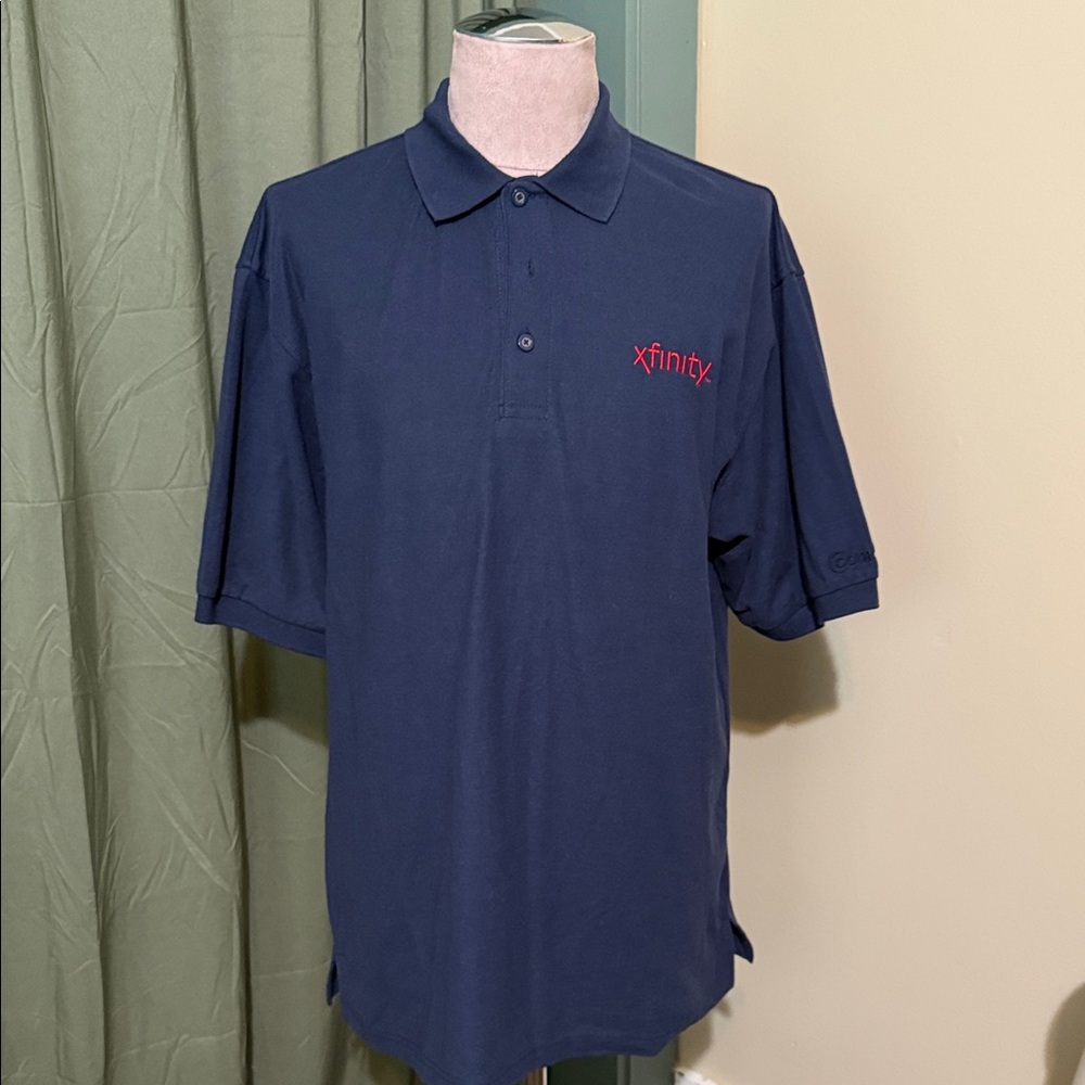 Port Authority Navy Polo with Red Accent